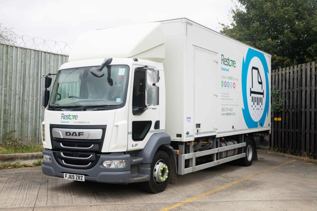 Restore Datashred mobile shredding vehicle with logo