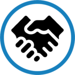 blue circle hands
