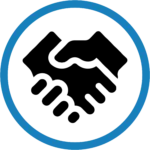 blue circle hands