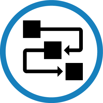 blue circle boxes