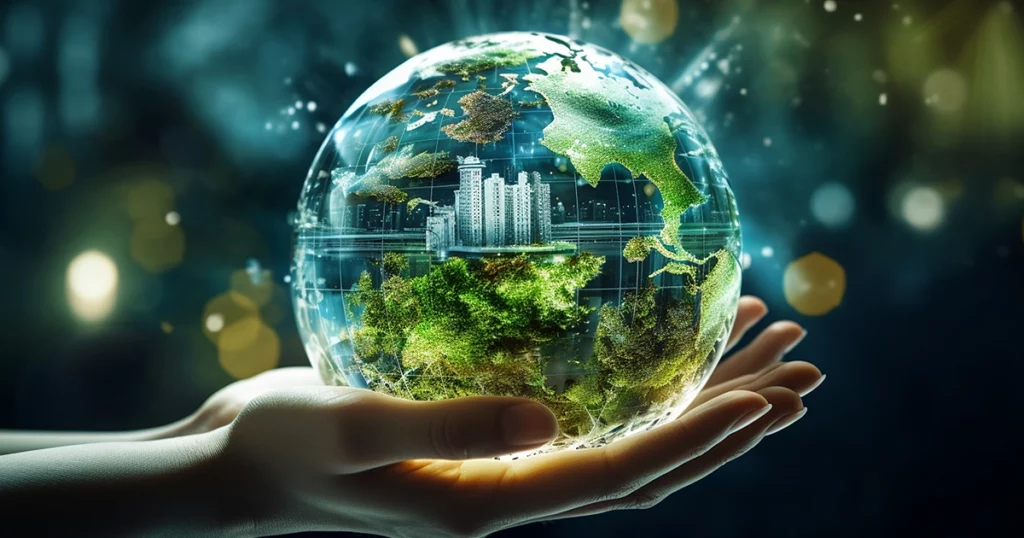 hand holding globe