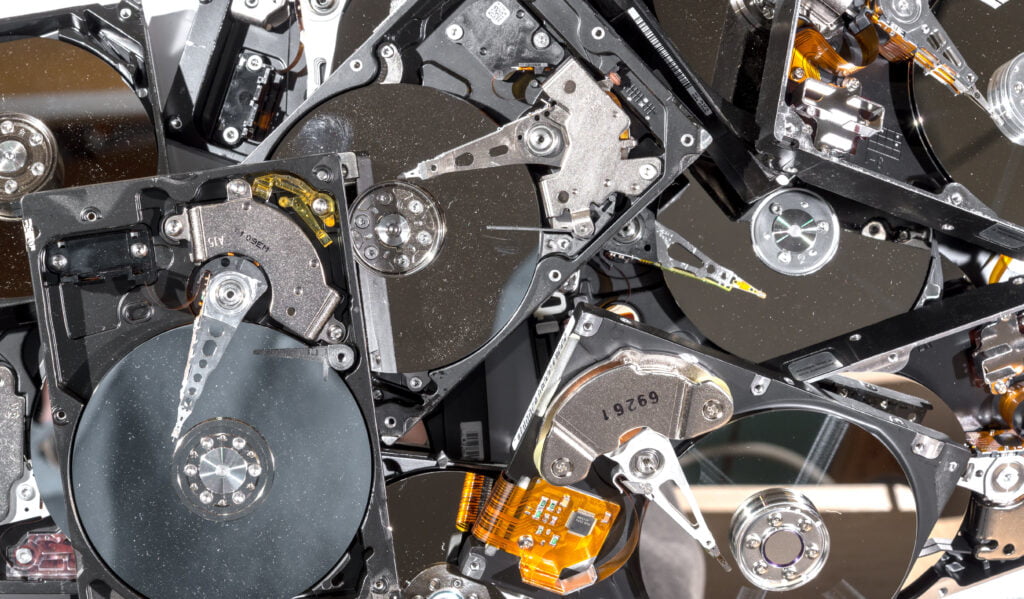 hard drive pile