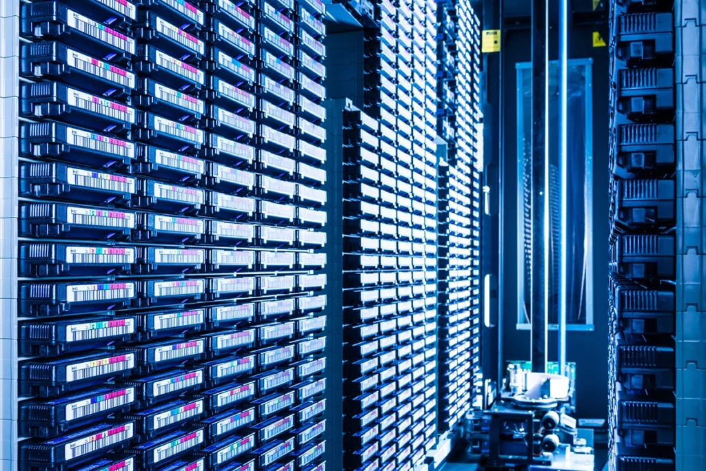 storage facility containing tapes to be destroyed