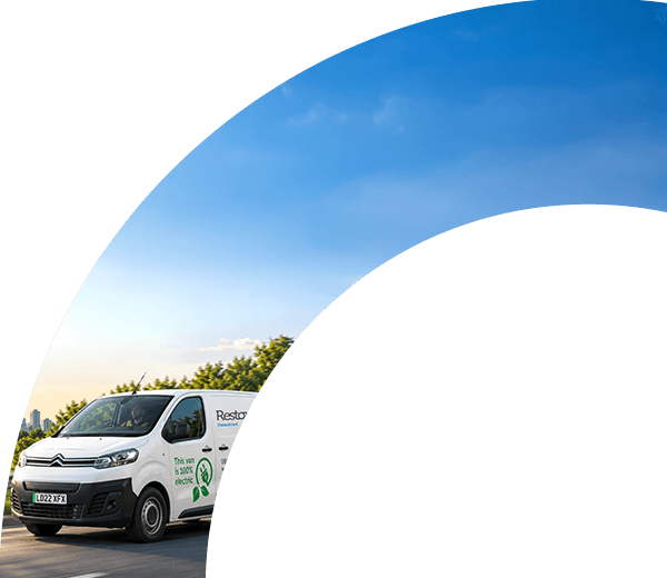 Restore Datashred electric collection van on the road