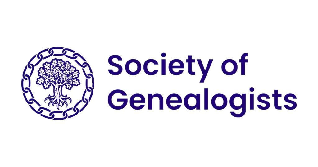 Society of Genealogists logo, a trusted organization that relies on Restore Digital's services.