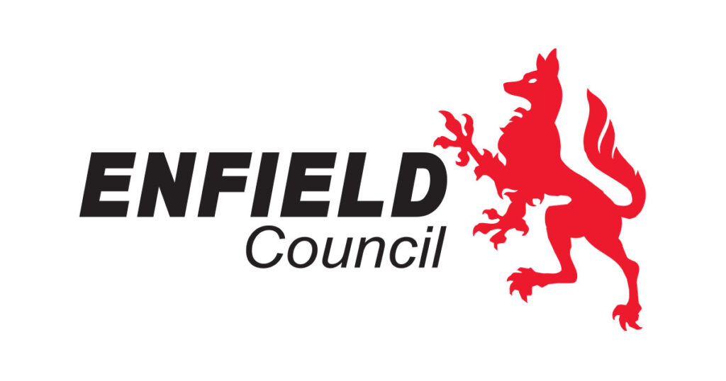 Enfield Council logo, showcasing Restore Digital's partnership with local government authorities.