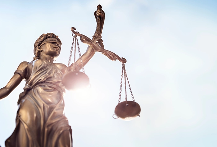 A statue outside court