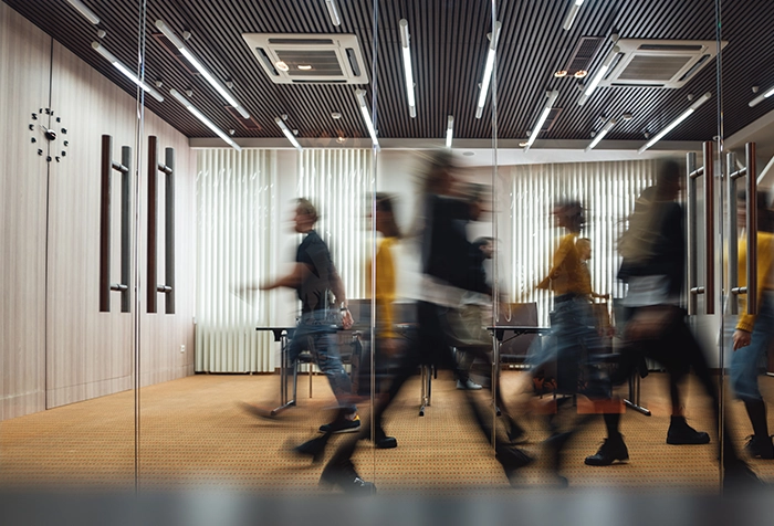 a busy office workplace