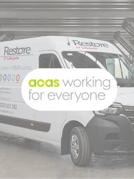Restore technology vehicle parked up in a warehouse.